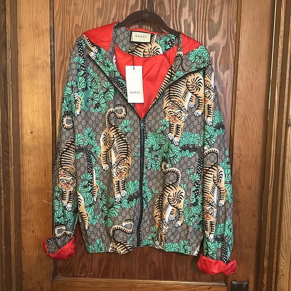 Windbreaker Bengal Gucci Jacket Gucci Bengal Tiger Print Hooded